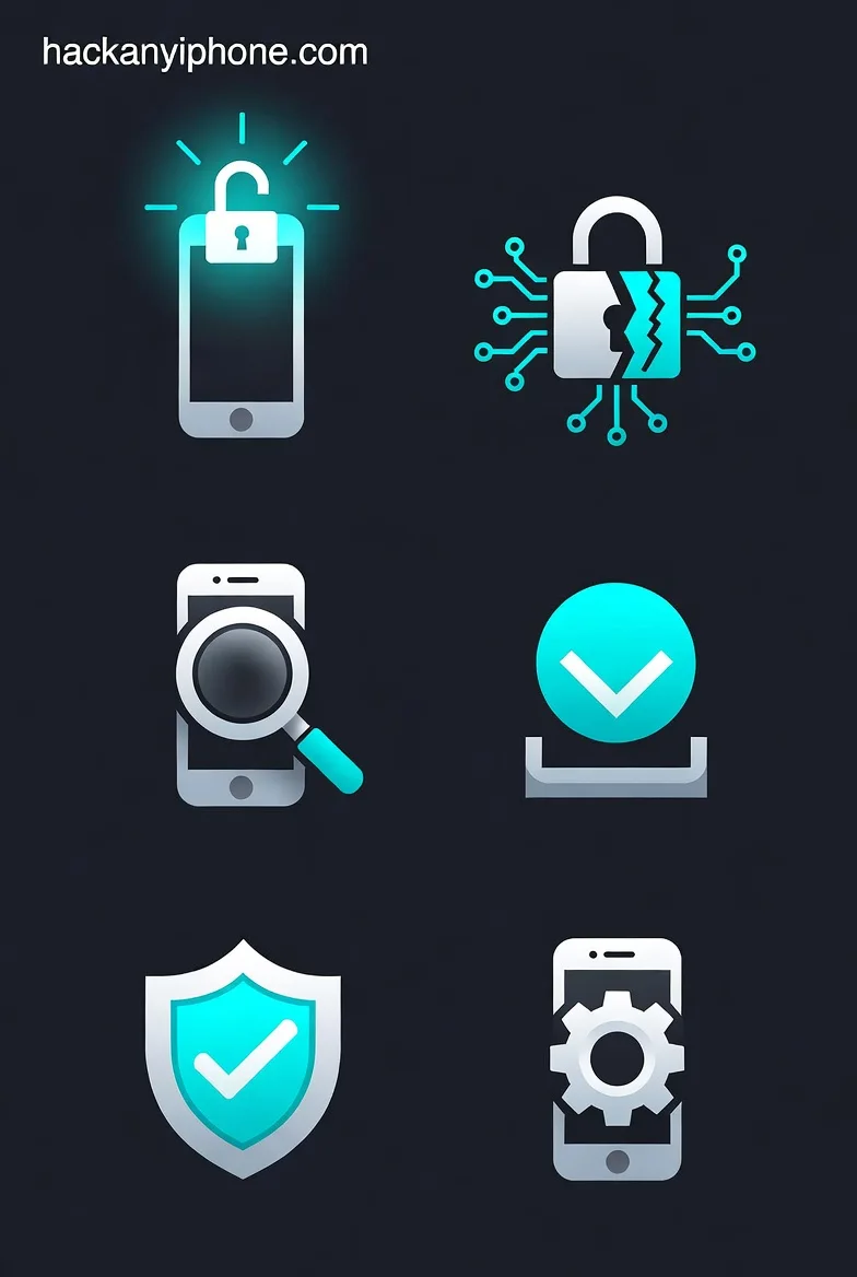 Hack Any iPhone — unlock phone, broken lock, phone search, verification, security shield, settings